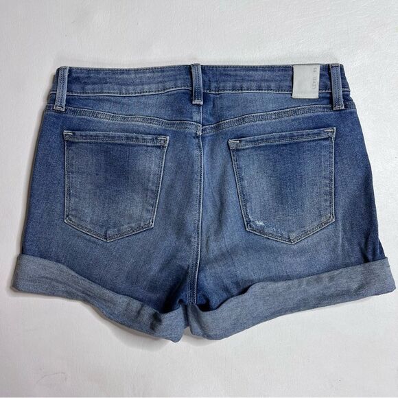 Level 99 High Rise Blue Jean Shorts Mid-Thigh Cuffed Size 29 - Picture 4 of 5